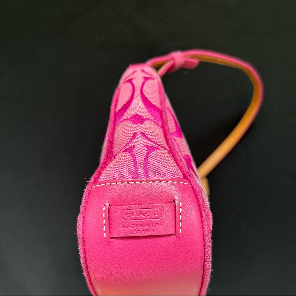 Coach HOT PINK Signature Logo Demi Mini Canvas bag - Picture 11 of 15